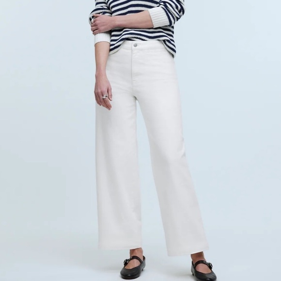 Madewell The Curvy Emmett Wide-Leg Jean in Tile White: Welt Pocket Edition - Picture 1 of 6